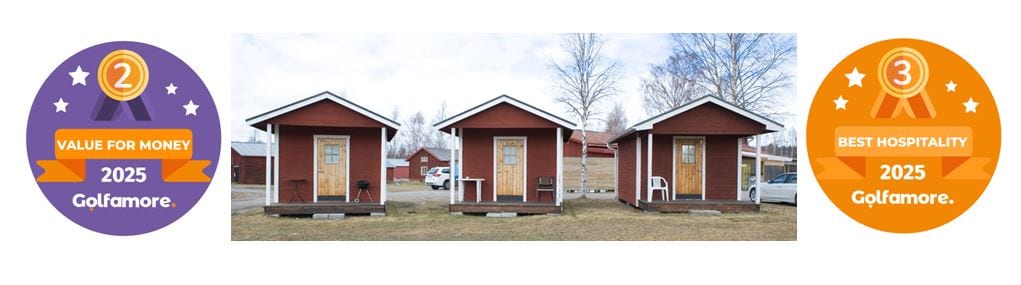 Uthyrningsstugor vid Ljusdals Golfklubb, centralt placerade vid klubbhuset.